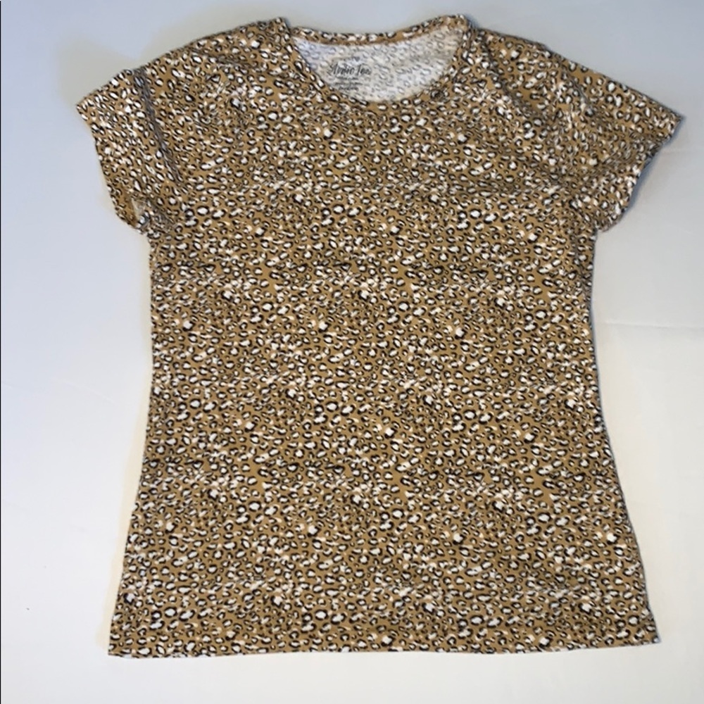 J.Crew Studio Tee Leopard Print 100% Cotton Women’s Medium